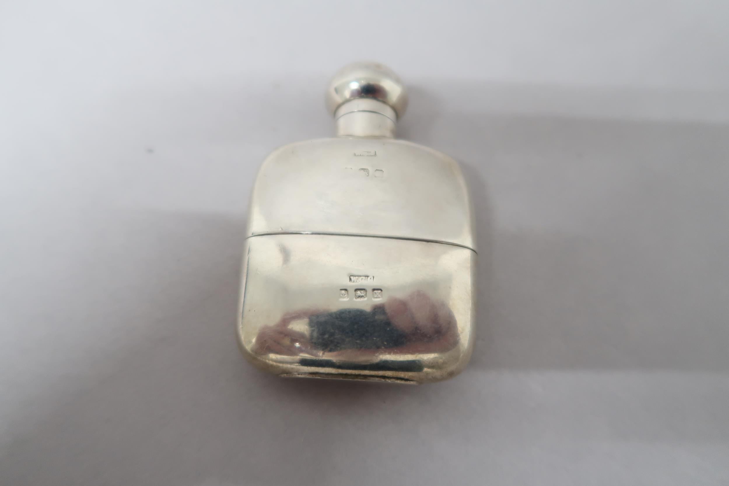 A silver hallmarked hip flask