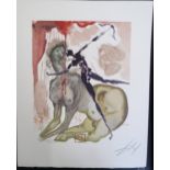 Salvador Dali - Print, unframed - The Minotaur Inferno - 19cm x 24cm - signed