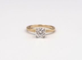 A classic diamond solitaire ring-The Leo Collection- the round brilliant cut diamond approx 1.11ct