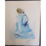 Salvador Dali - Print, unframed - The Angel of the First Heaven Paradise - 18cm x 24cm - signed