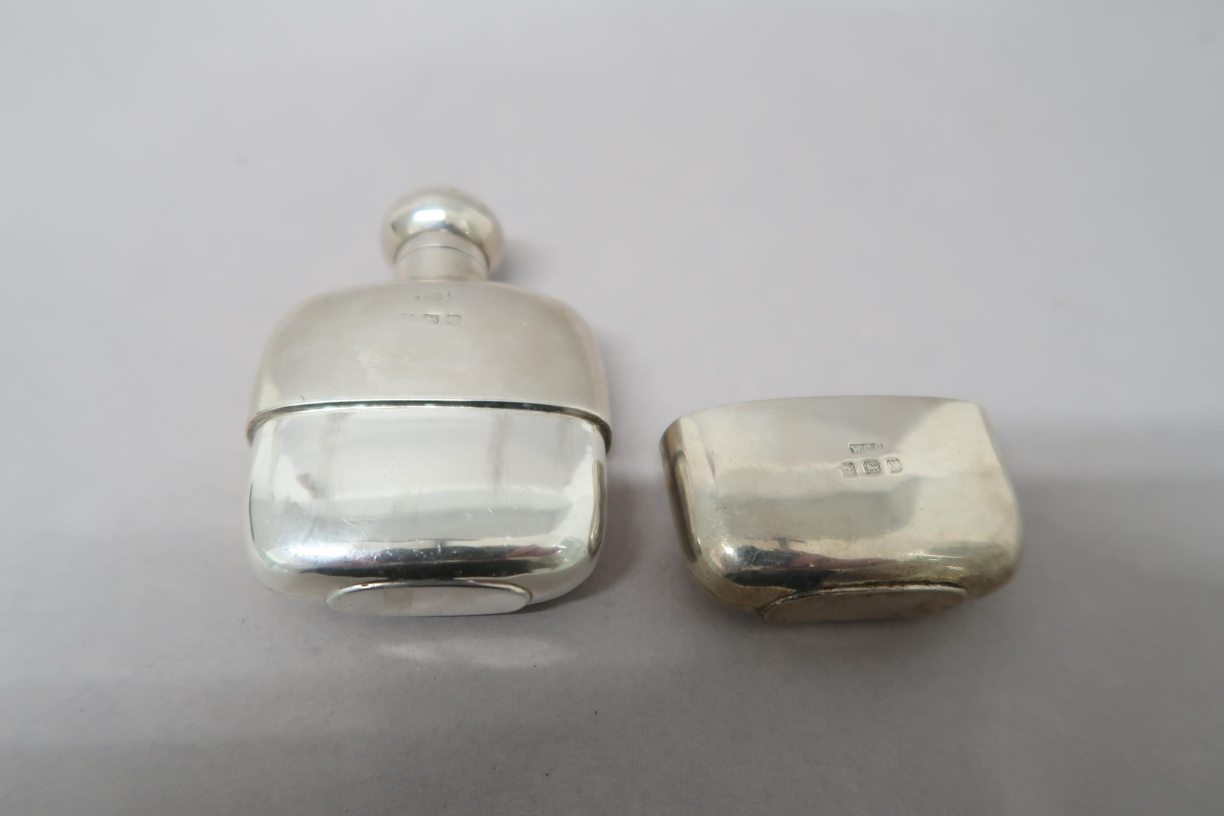 A silver hallmarked hip flask - Image 2 of 2