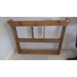 A pine open shelving unit - 100cm wide x depth 17cm x 77cm tall