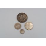 An 1890 Crown and other British coinage