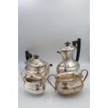 A silver hallmarked tea and coffee with milk and sugar - Sheffield, Emile Viner, 1961 - approx