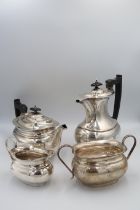 A silver hallmarked tea and coffee with milk and sugar - Sheffield, Emile Viner, 1961 - approx