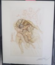 Salvador Dali - Print, unframed - The Irasable Inferno - 17cm x 25cm - signed