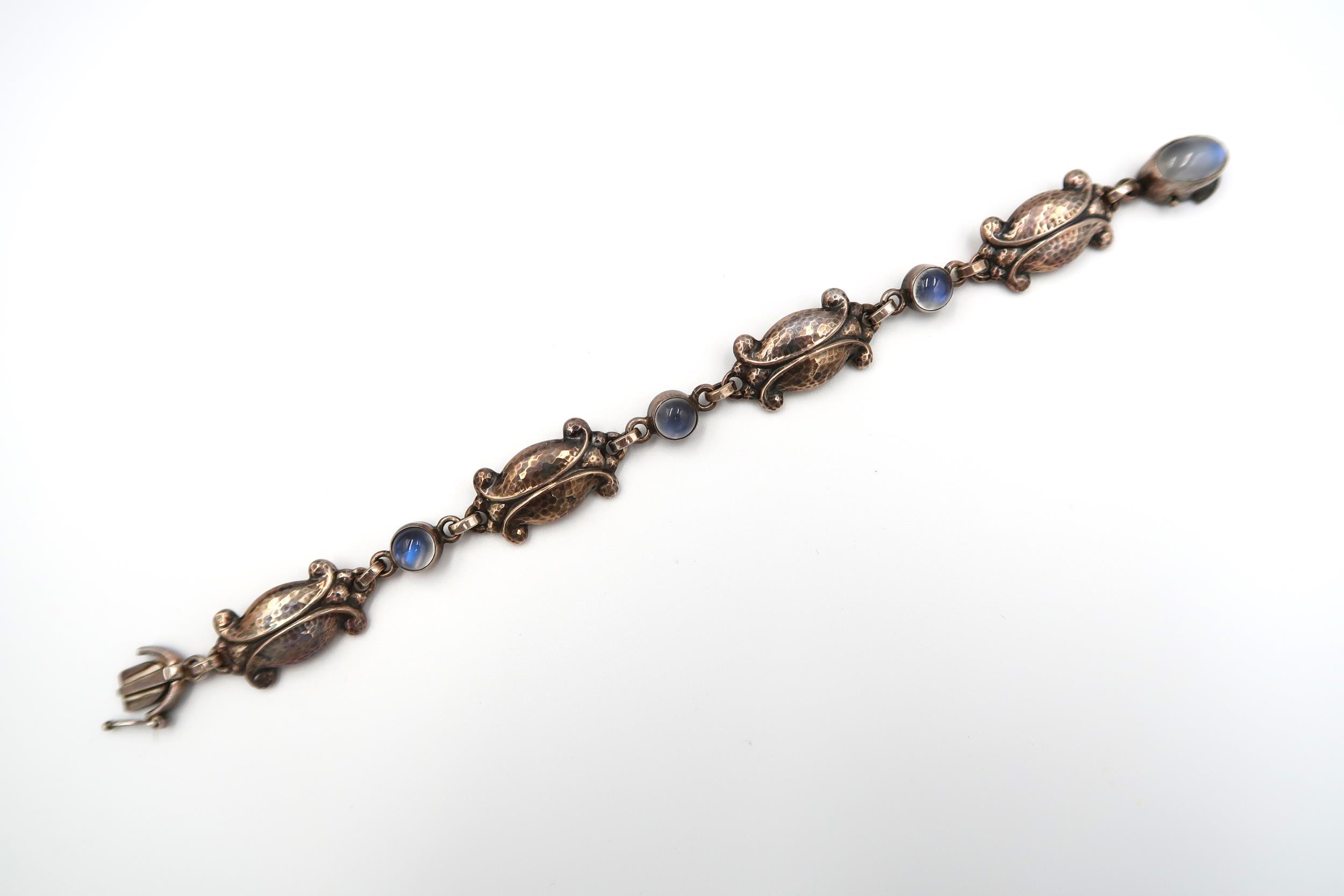 A Georg Jensen heritage 'moonlight' bracelet set with four moonstones number 11, design ref:3530908,