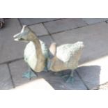 A pair of bronze geese - Largest Height 74cm x Length 60cm