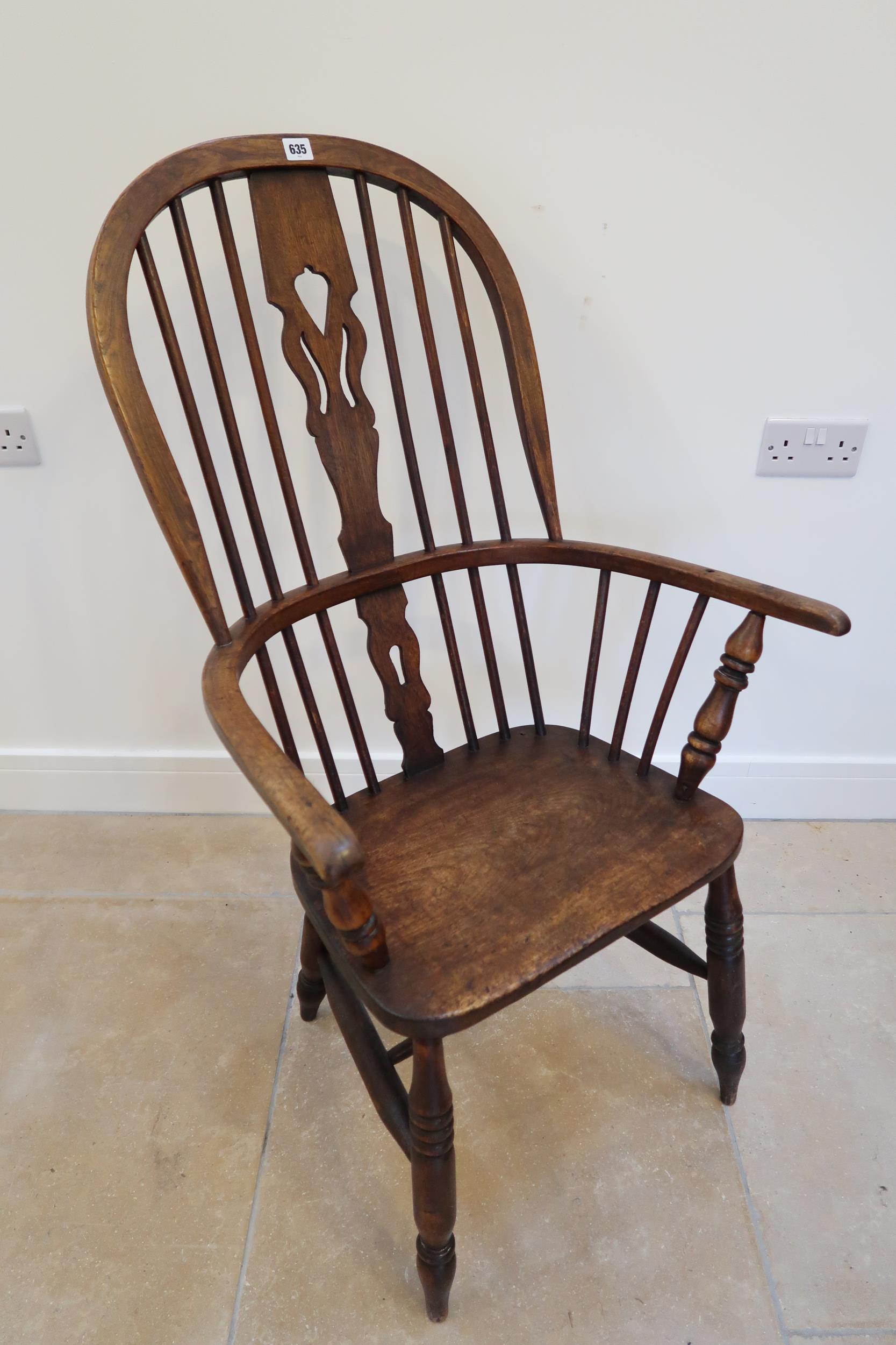 An oak and elm Windsor chair