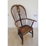 An oak and elm Windsor chair