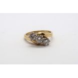 An 18ct yellow gold 3 stone diamond ring, total diamond weight 1ct, diamond weight is marked on