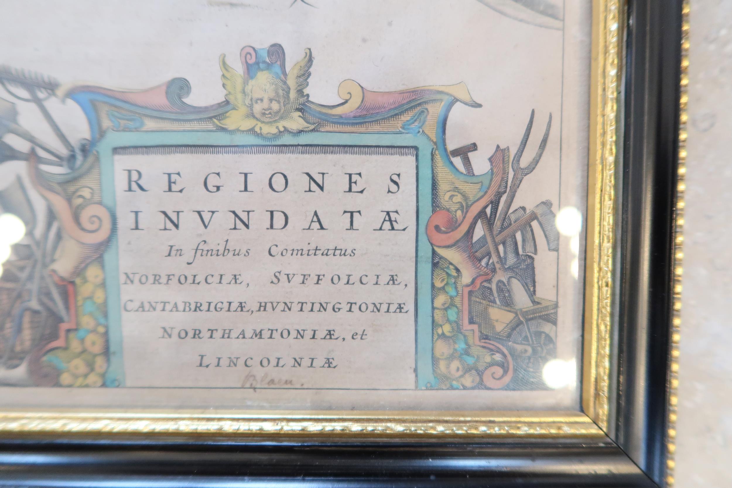 A map of Regiones Invndate by Blaeu - double sided circa 1645 - 56cm x 45cm - Image 2 of 4