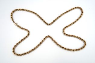 A 9ct gold rope twist chain. Weight 12.06 grams.