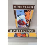 Two Breitling advertising plaques - 45cm x 16.4cm and 40cm x 22.5cm