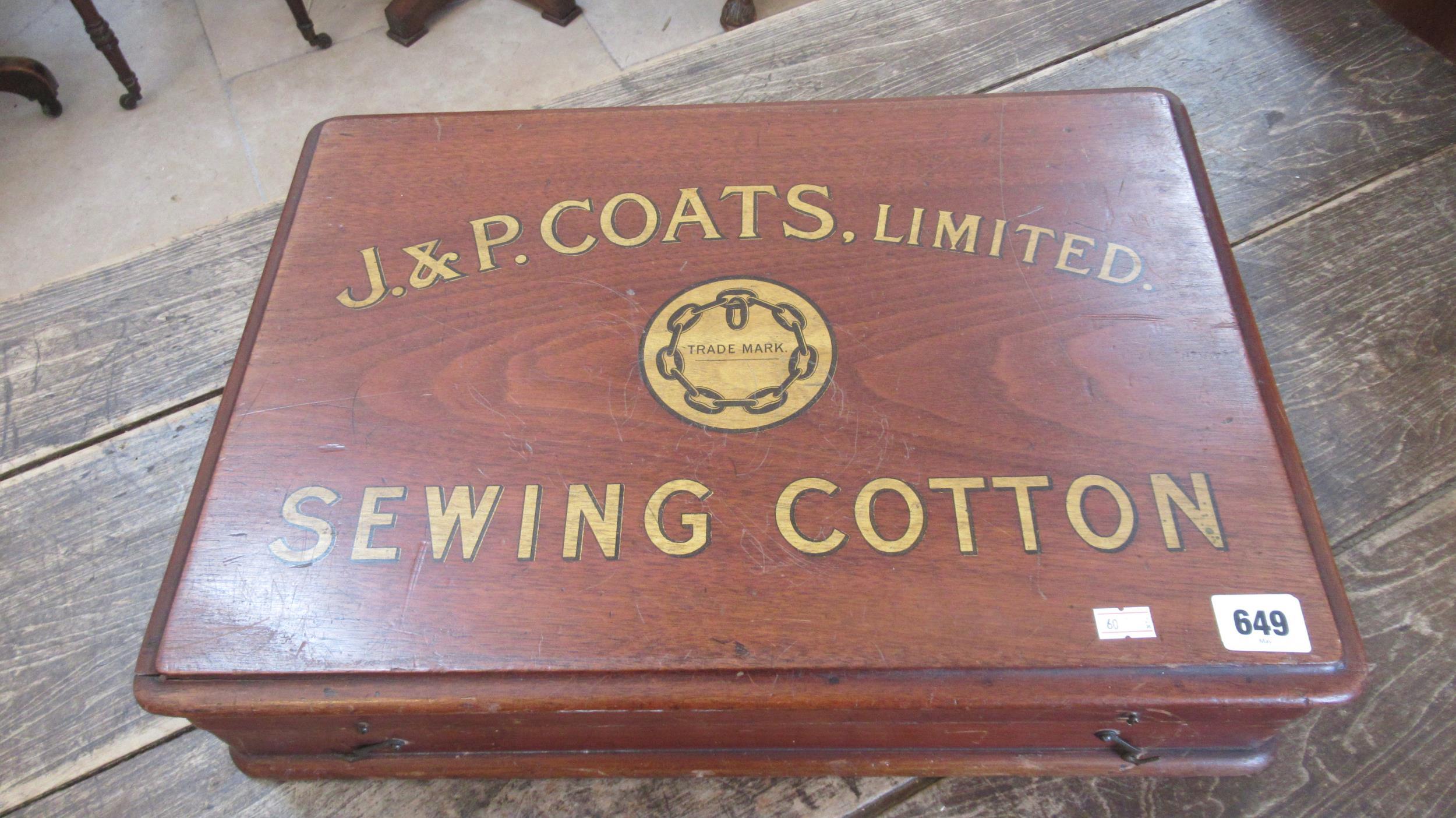 A J and P Coats Ltd sewing cotton box containing approx 200 silk skeins, 47cm wide x 33.5cm deep x