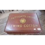 A J and P Coats Ltd sewing cotton box containing approx 200 silk skeins, 47cm wide x 33.5cm deep x