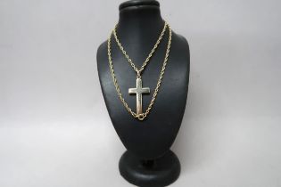 A 9ct gold crucifix on a 9ct gold chain, approx 12.3 grams