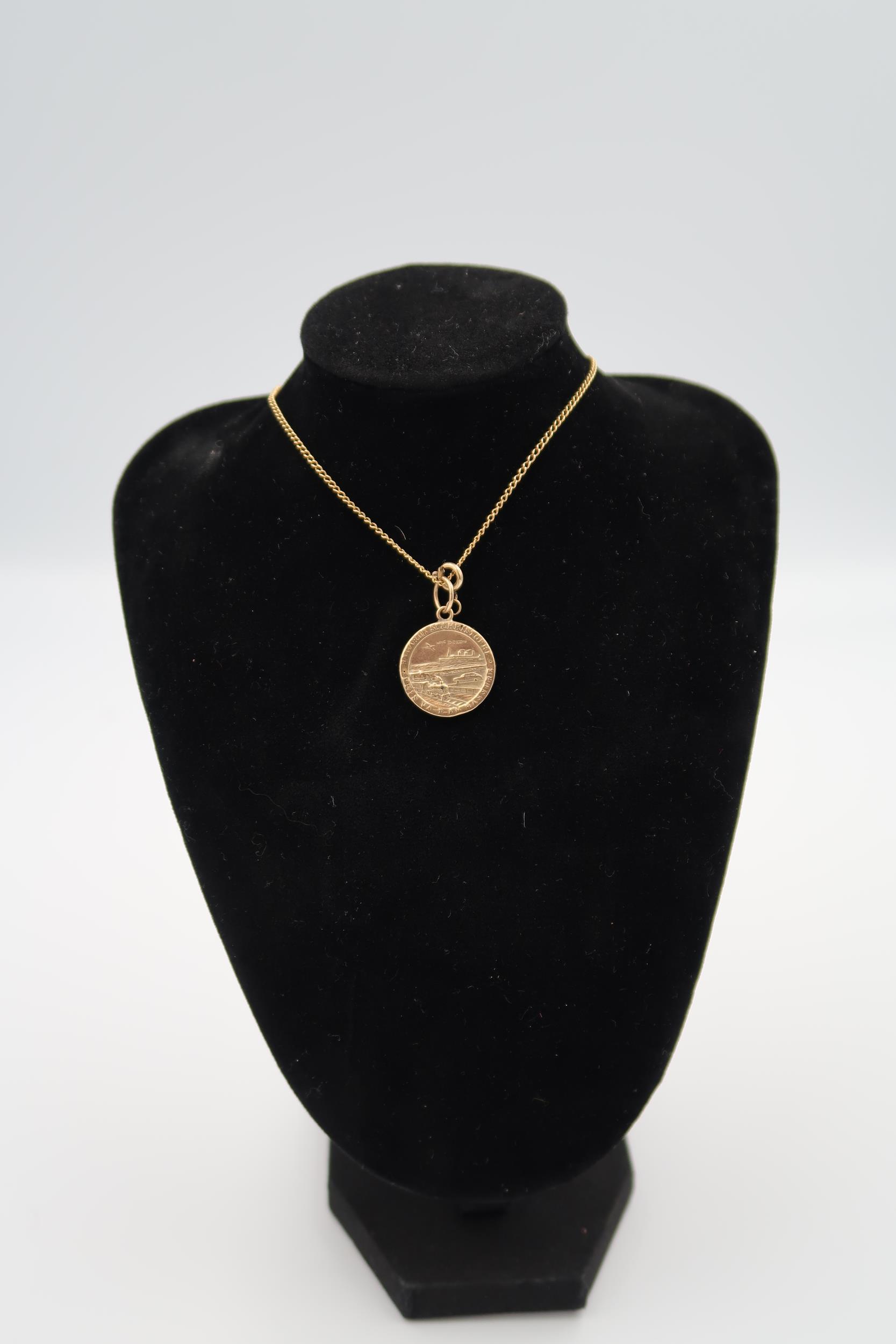 Two 9ct gold pendants on necklace chains, total weight 8.5 grams. - Image 2 of 2