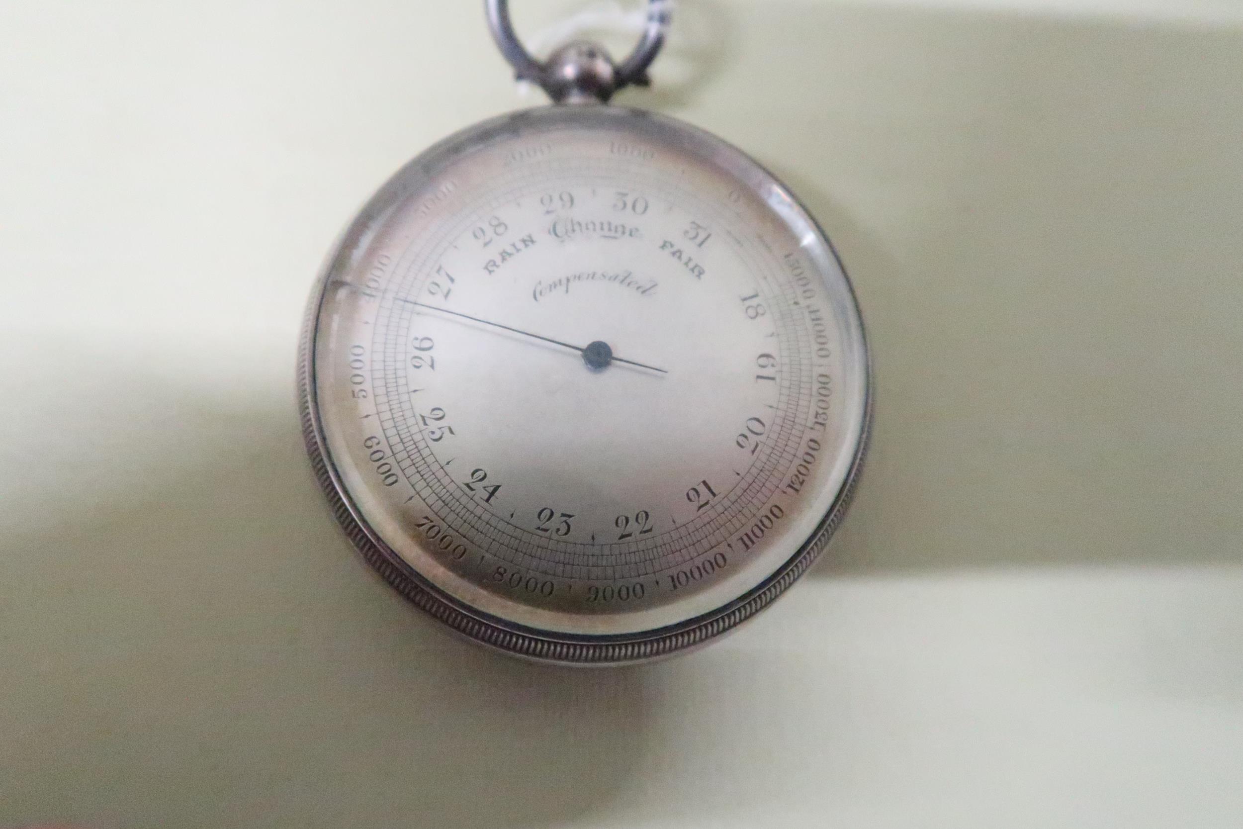 A cased silver compensated pocket barometer - London 1893, maker JS & S - Image 2 of 3