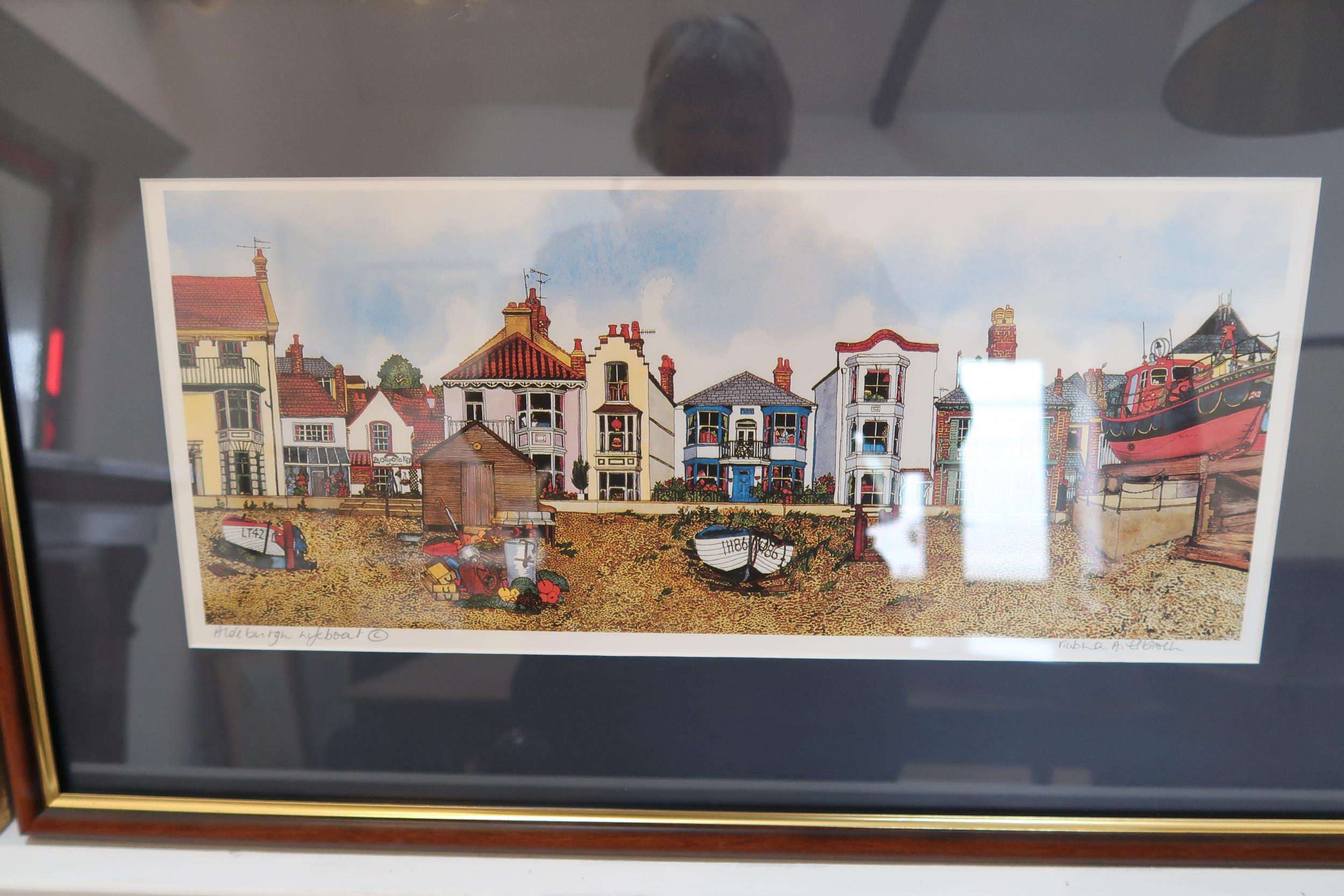 Two prints of Aldeburgh in Fantasy 84/500 by Ros Donaldson, 53cm x 40cm and Lifeboat Station - Image 2 of 8