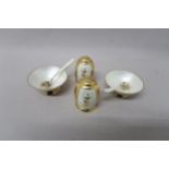 Two Volmer Bahner (Danish), (1912-1995) Gilded silver salt and pepper set, the salts decorated