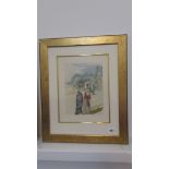 A Salvador Dali print - The Avaricious Purgatory #20 - 24cm x 18cm - in a gilt frame