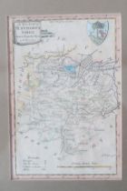 A framed map of Huntingdonshire by Hogg circa 1784 - 15cm x 10cm