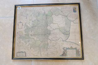 A map of Regiones Invndate by Blaeu - double sided circa 1645 - 56cm x 45cm