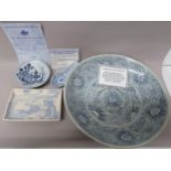 A blue and white ceramic bowl from the Treasure of Tek-Sing 28cm diameter x 5.5cm high, a blue and