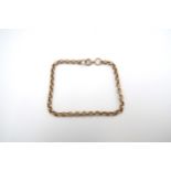 A 9ct yellow gold bracelet, 20cm long, approx 6.2 grams