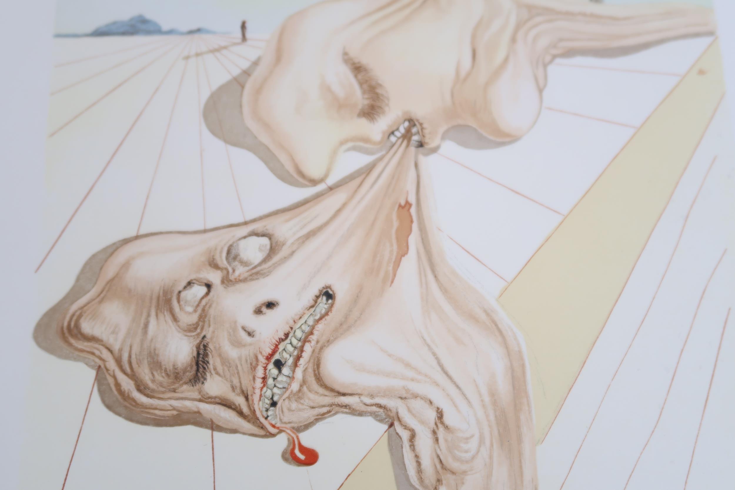 Salvador Dali - Print, unframed - Gianni Schicchis Bite Inferno - 18cm x 25cm - signed - Image 2 of 2