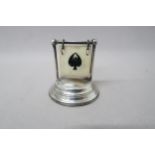 A Hallmarked silver card counter, Henry Perkins London 1920, 5.5cm high.