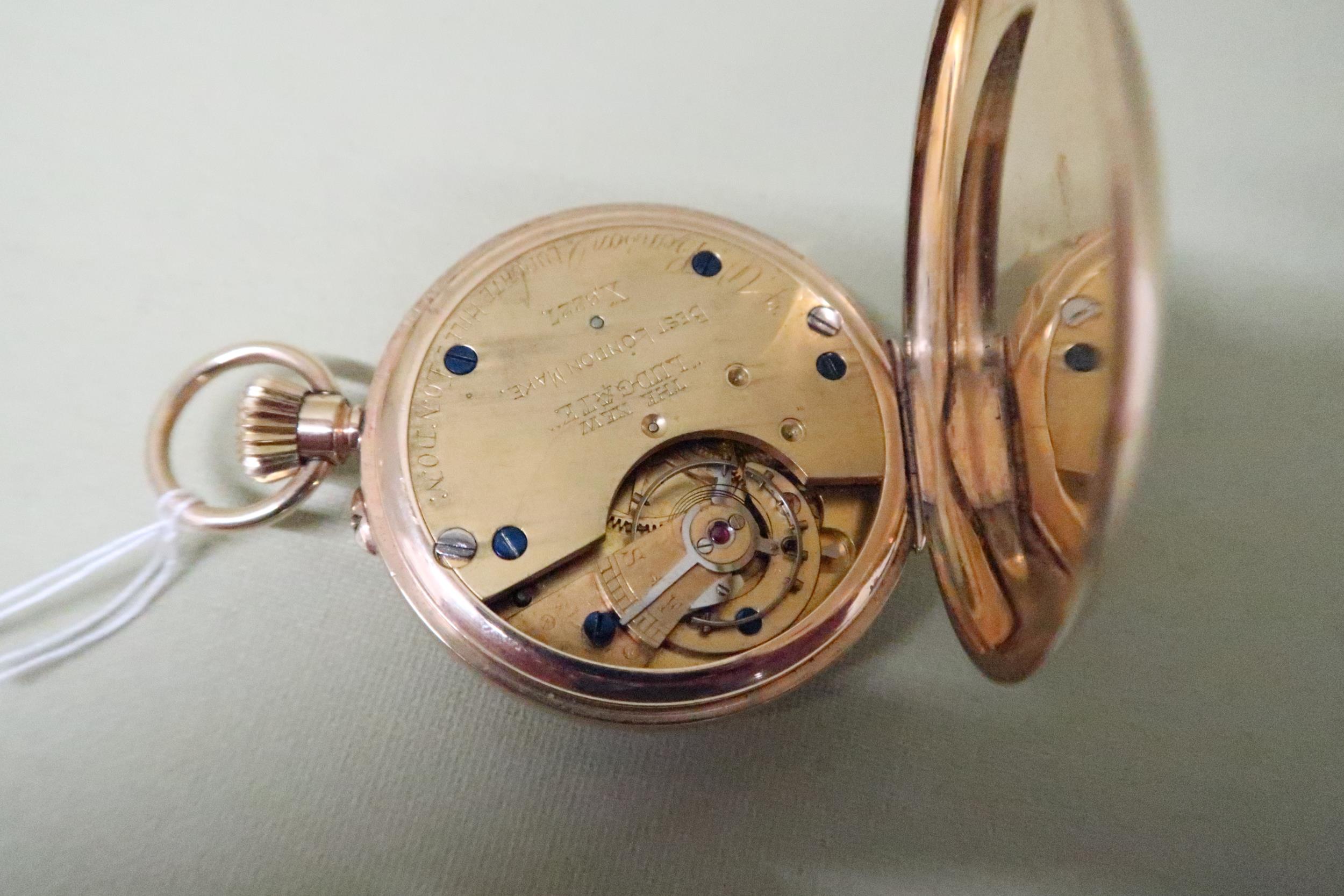 A 9ct gold pocket watch JW Benson 1873 - Roman numerals X6227 The New Ludgate - subsidiary seconds - Image 2 of 3