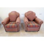 A pair of 1920s Art Deco armchairs recently recovered in leather and in nice condition