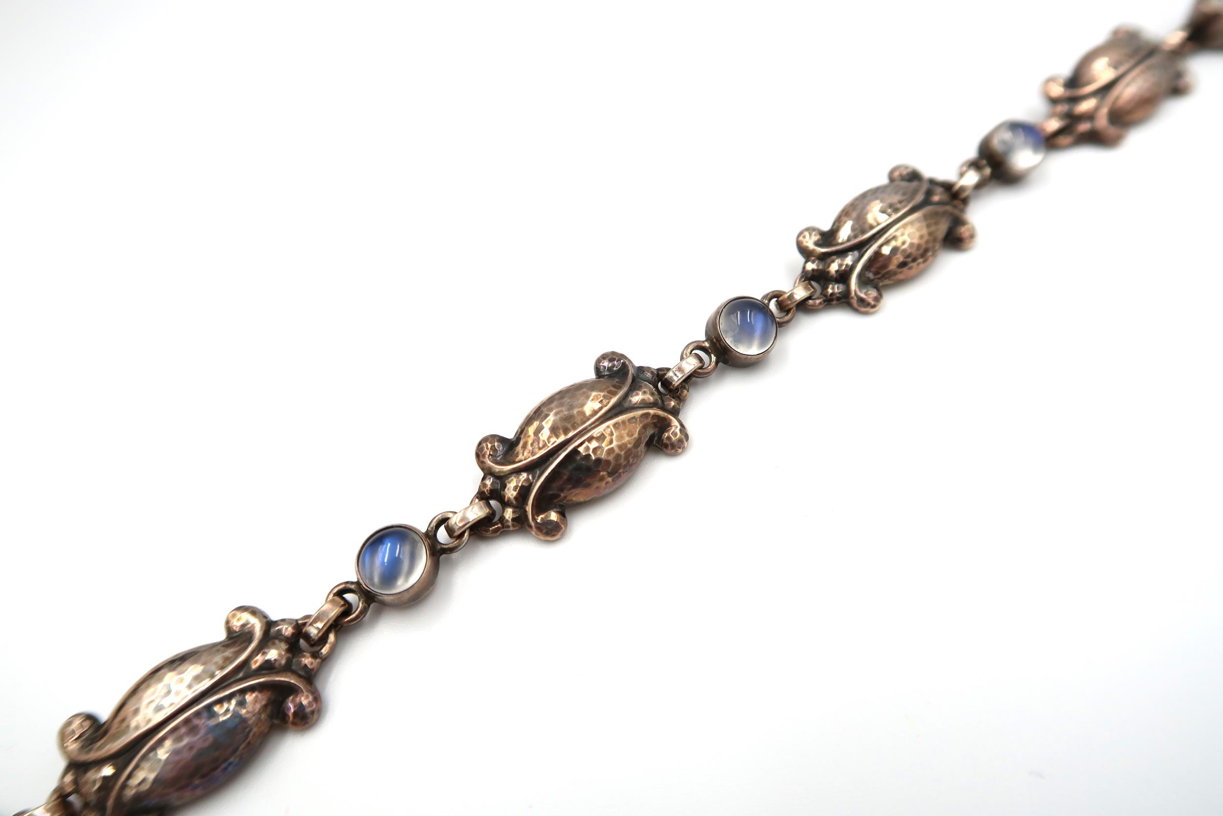 A Georg Jensen heritage 'moonlight' bracelet set with four moonstones number 11, design ref:3530908, - Image 3 of 5