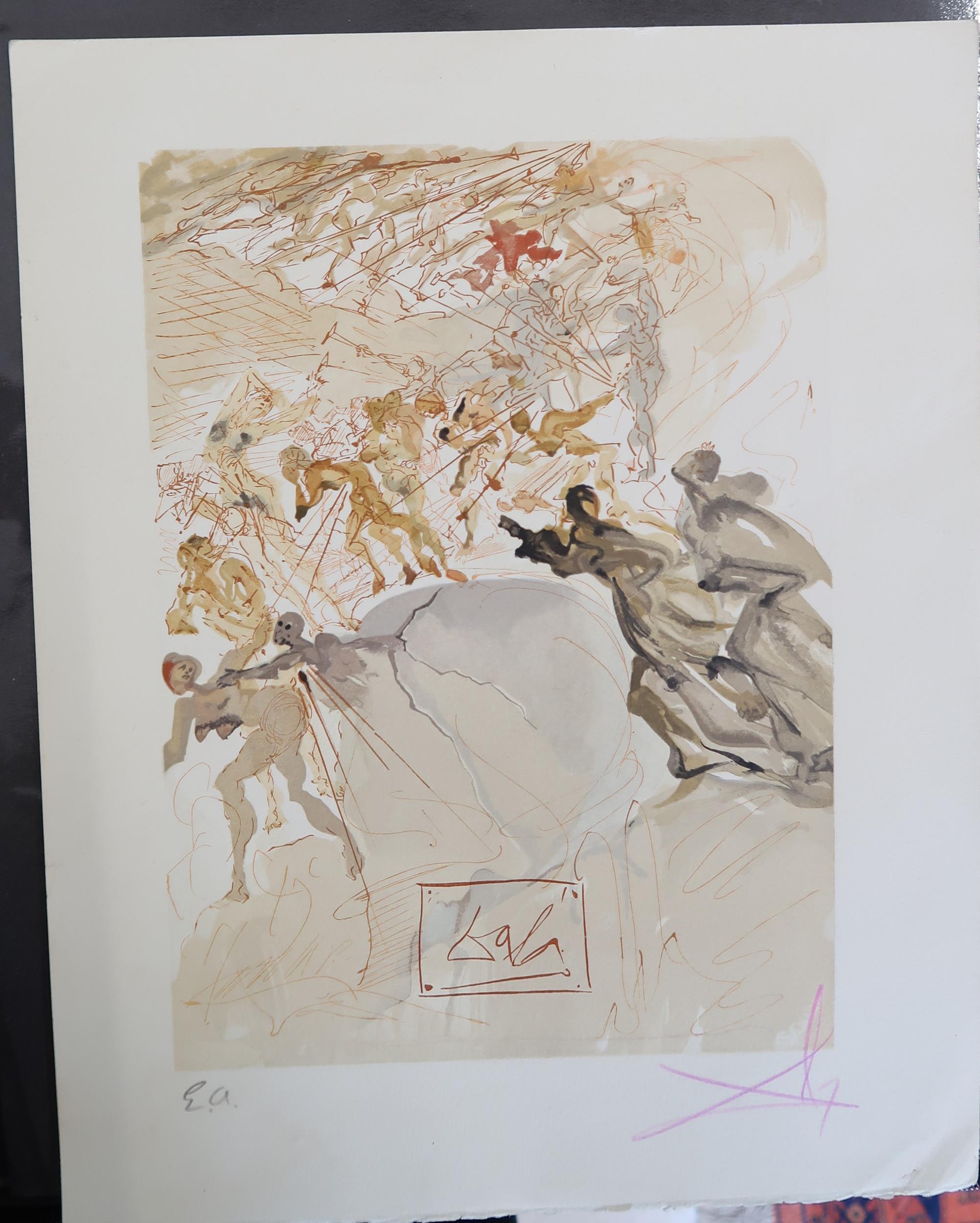 Salvador Dali - Print, unframed - The Lustful Purgatory - 18cm x 25cm - unsigned