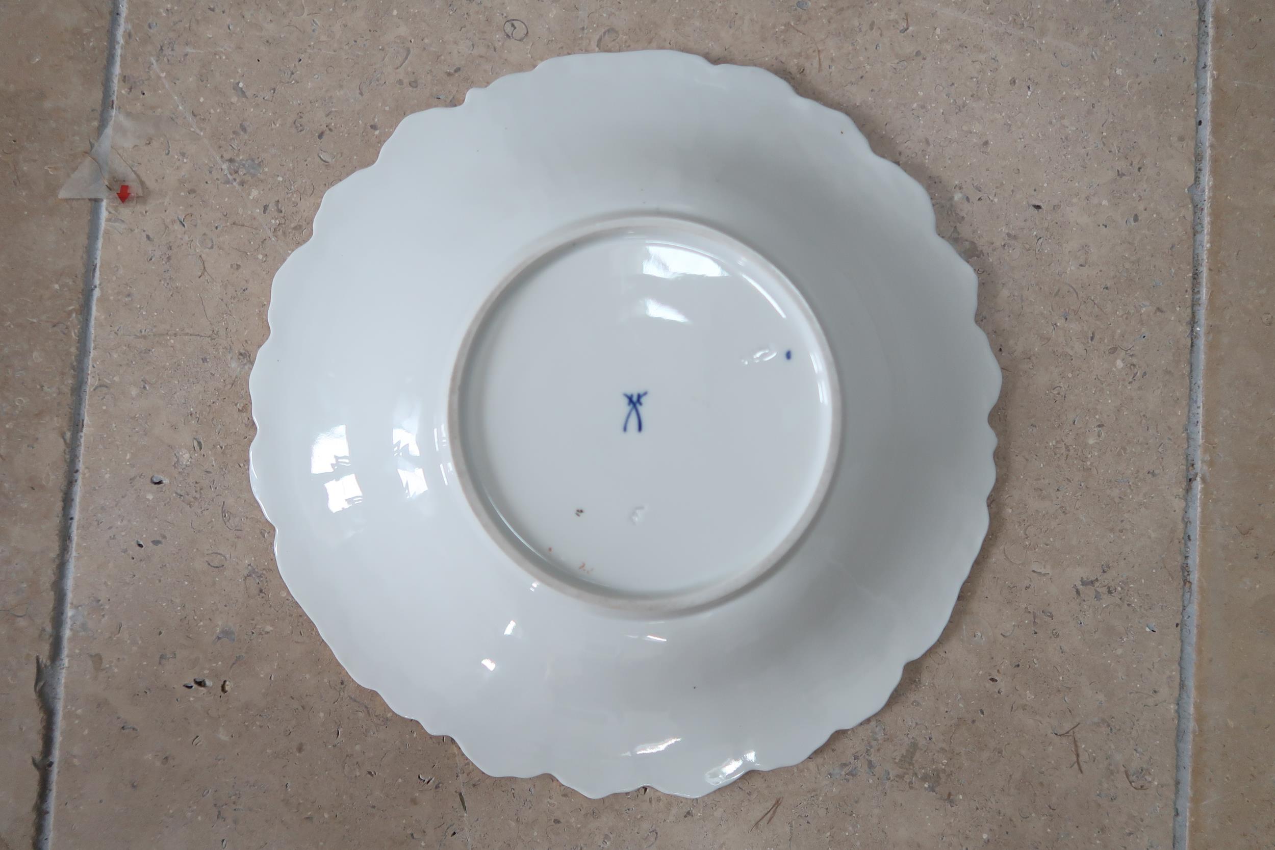 A Meissen blue and gold dish in good condition, 30cm diameter - Image 2 of 3