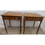 A pair of yew lamp tables - made by a local craftsman to a high standard - Height 77cm x Width