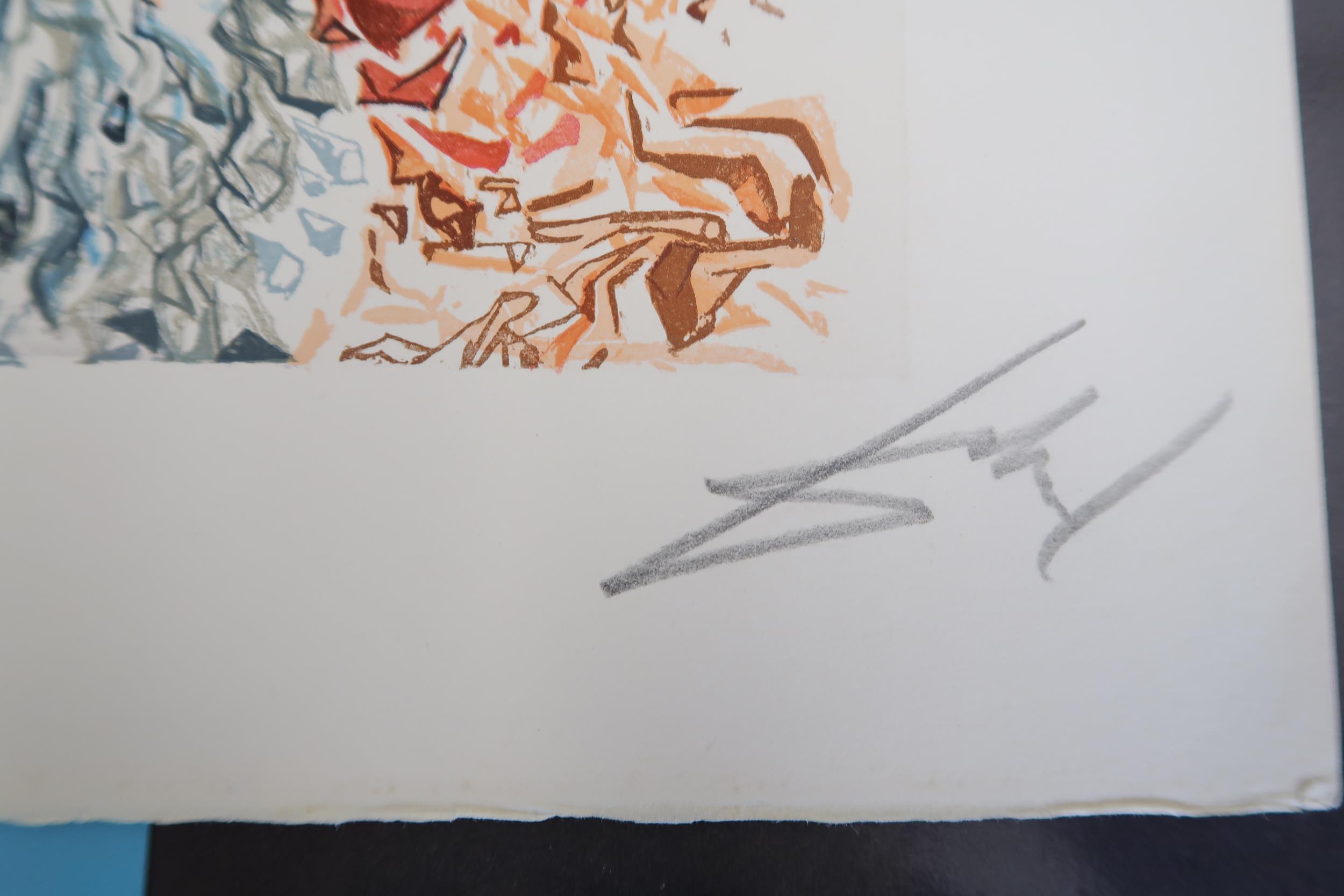 Salvador Dali - Print, unframed - The Dusk of Souls - 18cm x 24cm - signed - Image 2 of 2
