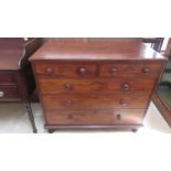 An early Victorian mahogany two over three chest of graduated drawers with an oak lining - Width