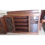 A circa 1900's mahogany and satinwood crossbanded inlaid open astragal glazed bookcase with