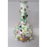 A Meissen style vase in the manner of Carl Thieme decorated with flowers and fruit, 30cm high x 17cm
