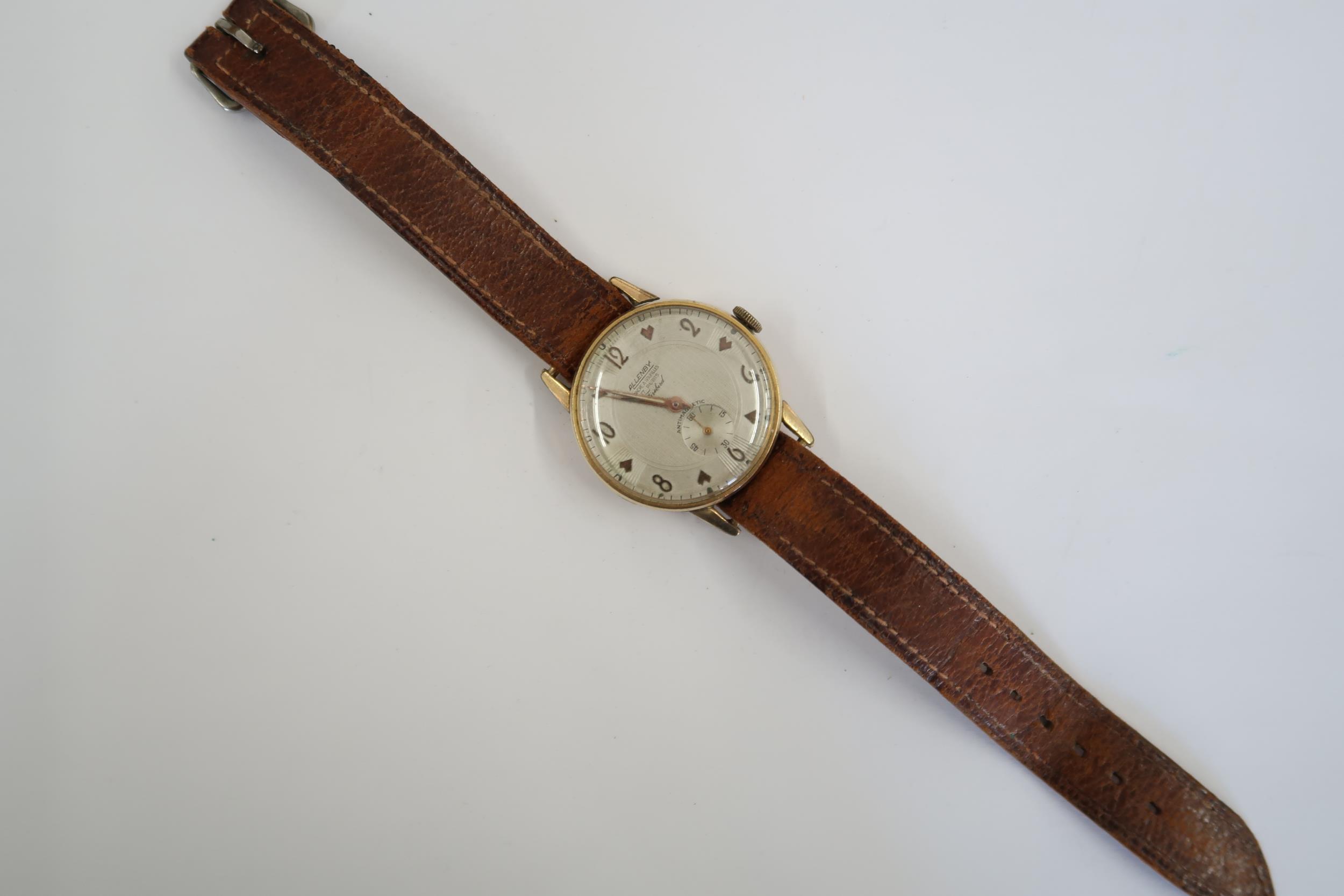 A Gents Allenby automatic watch on a brown leather strap, running in saleroom - Image 3 of 3