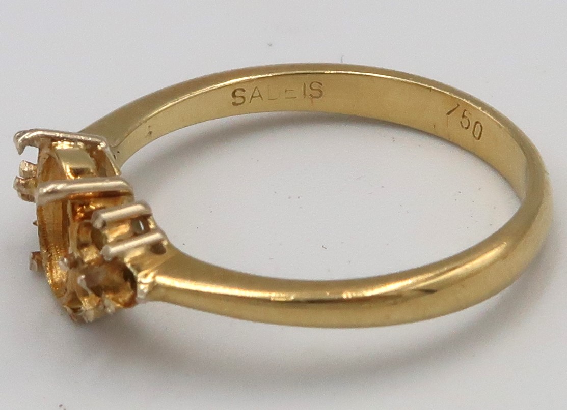 Three 18ct Yellow Gold ring/ shank settings size R, O, and R 10grams and one 9ct Yellow gold shank - Image 7 of 14