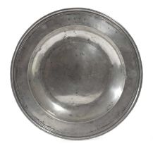 A WILLLIAM AND MARY PEWTER TRIPLE REEDED DISH BY JOHN BARLOW OF DERBY (fl. 1698-1744), C.1699 the