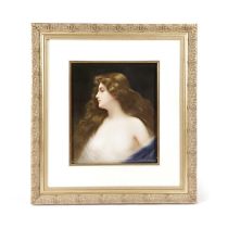 A LARGE KPM (BERLIN) PORCELAIN PLAQUE ERBLUHT BY WAGNER, 19TH CENTURY after Angelo Asti, painted