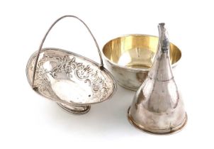 A mixed lot of silver items, comprising: a late-Victorian bowl, by The Barnards, London 1897, a
