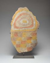 An Inca Chucu stone tablet Peru, circa 900 - 1400 AD decorated a concentric circle and a chequer