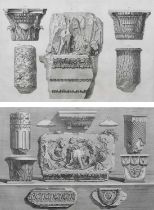 Giovanni Battista Piranesi (Italian 1720-1778) Fragments of friezes, capitals and various ornamental