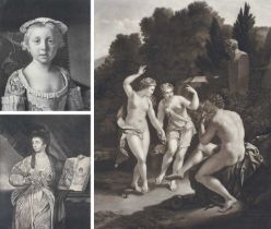 A collection of 18th and 19th Century Mezzotints Mostly of portrait subjects Largest 52.3 x 37.